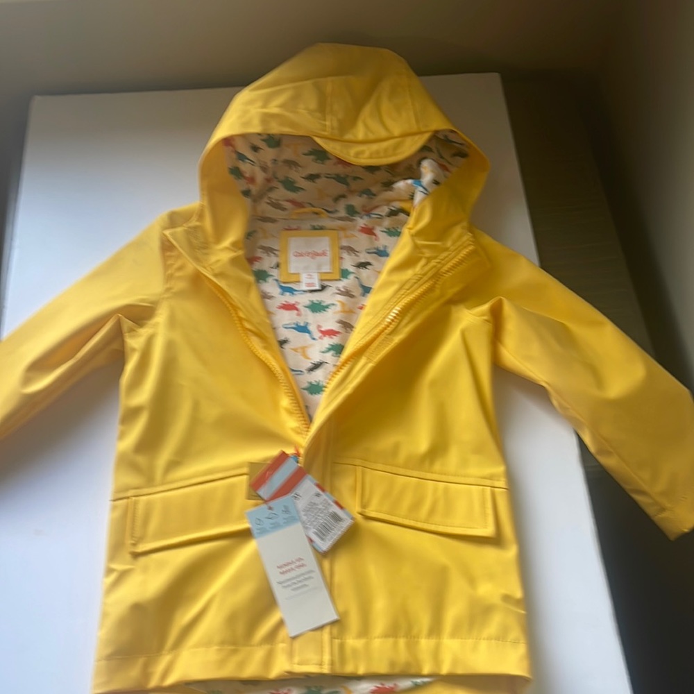 NWT Cat& Jack brand 3t yellow raincoat